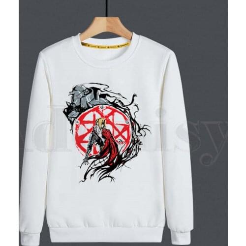 Anime Fullmetal Alchemist Edward Elric Japan Manga Hip-Hop Male Crewneck Hoodies Men Hoodies Sweatshirt Print Trend Mens Clothes