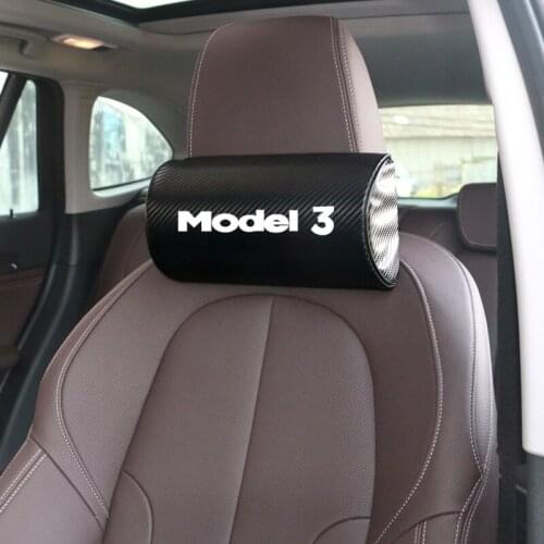 Car Neck Pillow Headrest Memory Foam Fabric Car Seat Neck Support Pillow for Tesla model 3 Auto interior Accessories