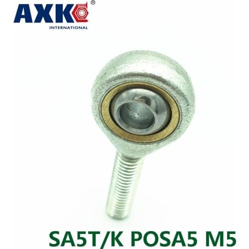 Axk 10pcs/lot 5mm Male Right Hand Thread Rod End Joint Bearing Metric Thread M5x0.8mm Sa5t/k Posa5 M5