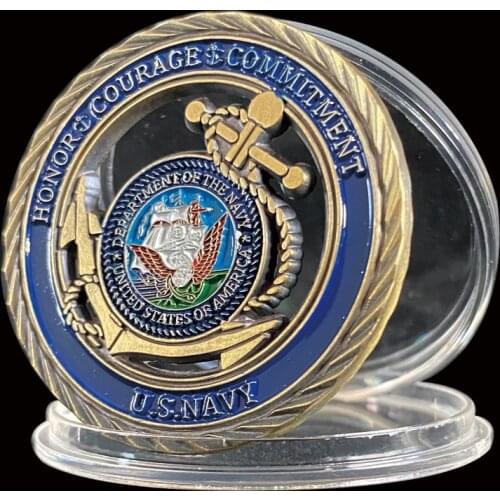United States Navy Hollow Coin Medal of Honor Courage Commitment Coins