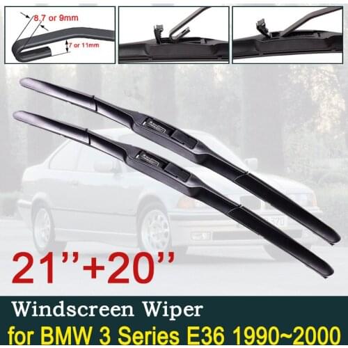 For BMW 3 Series E36 1990~2000 Car Wiper Blades 316i 318i 318is 320i 323i 325i 328i 328tds 325td 325tds Car Accessories Stickers