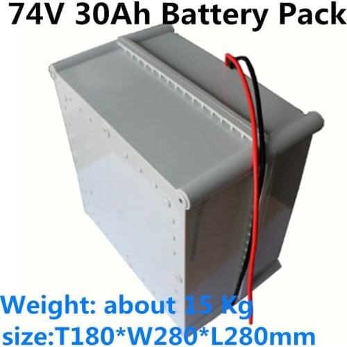 GTK high quality Waterproof Case 74V 30Ah Lithium ion Battery Pack with BMS for Electric Scooter Motorcycle Bike + 3A charger