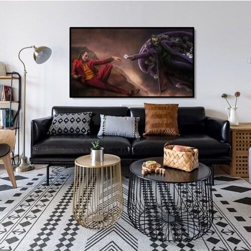 Creation of Adam Copy Art Poster Prints Wall Art Canvas Painting Jokers Creative Art Pictures for Living Room Home Decoration