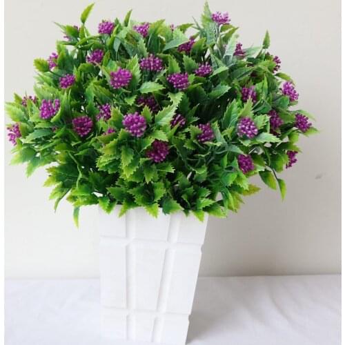 Artificial berry flowers bouquet artificial plastic green leaves mini leaf outdoor living room christmas decoration