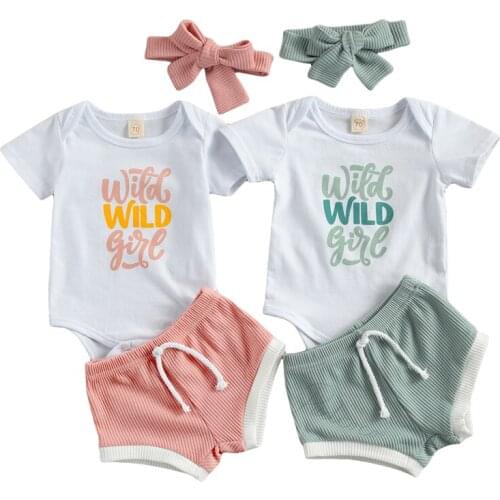 2020-12-09 Lioraitiin 0-18M Newborn Infant Baby Girl Summer 3Pcs Clothing Set Short Sleeve Cotton Soft Top Solid Shorts