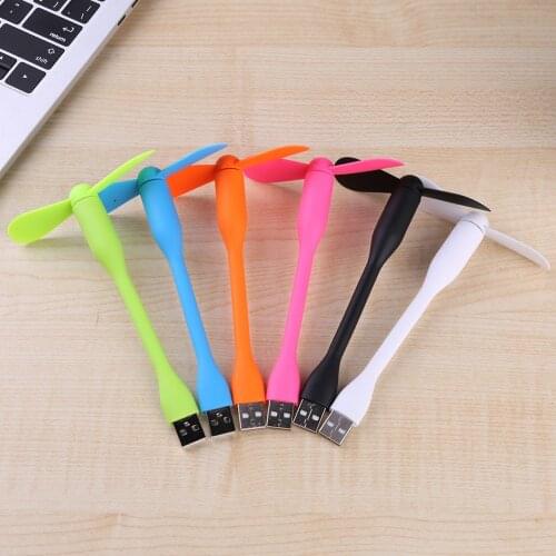 Mini Flexible Bendable USB Fan for Power Bank Laptop PC AC Charger Portable Hand Fan Computer Summer Gadget