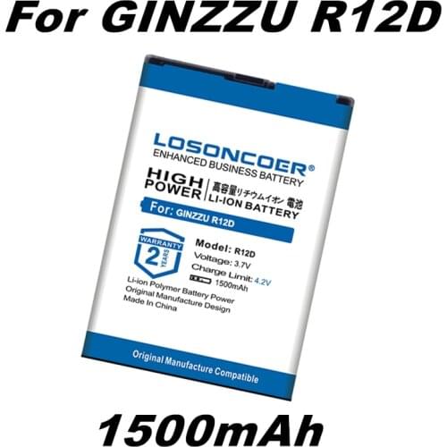LOSONCOER R12D Replacement 1500mAh Li-ion Batteries For GINZZU R12D Mobile Phone Battery R12D Battery ~In Stock