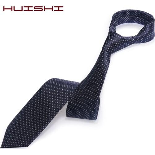 HUISHI Neck Tie Men Pink Navy Blue 8cm necktie For wedding Accessories Polyester White Dot Fashion Mens Business Bowtie Shirt