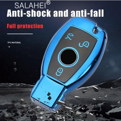 TPU Soft Car Key Case For Mercedes Benz CLA GLA GLK AMG GLC C C200 B200 S C E Class W213 Keychain Protection Cover Car Styling