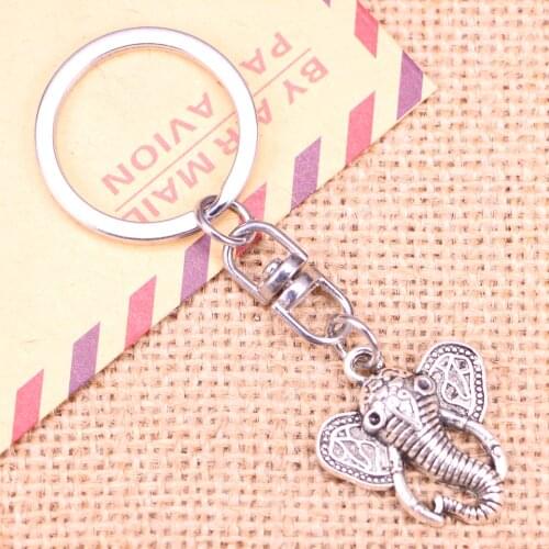 New Fashion Keychain 27x25mm elephant Pendants DIY Men Jewelry Car Key Chain Ring Holder Souvenir For Gift