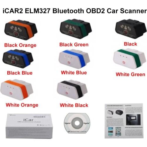 Original Vgate iCar2 OBD2 ELM327 Bluetooth EOBD Car Diagnostic Scanner Tools Auto Read Codes Adapter For Android PK ELM327 V1.5