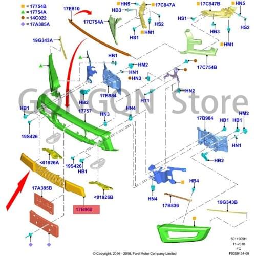 CAR front bumper lower center grille For dMo nd eoG CFC F150 fog lamp frame fog lamp cover front bumper trim front bumper grille