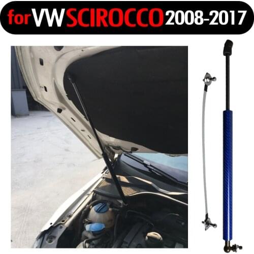 Front Hood Bonnet Gas Struts Lift Support For Volkswagen SCIROCCO 2008-2017 Car Accessories Shock Damper Carbon Fiber Black