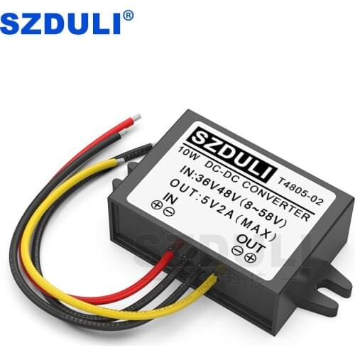 36V 48V to 5V 2A DC Buck Converter 8~58V to 5V Vehicle Power Buck Module Transformer CE RoHS