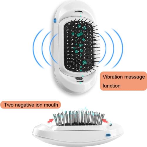 Portable Electric Ionic Hair Brush Double Negative Ions Ionic Hairbrush Vibration Scalp Massage Hair Styling Anti-static Comb