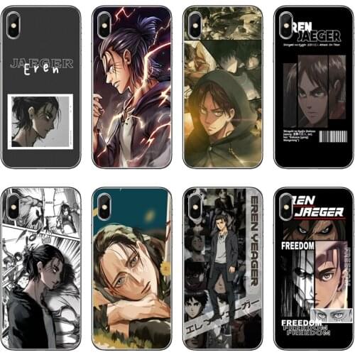 Eren Jaeger Attack On Titan Transparent Phone Case For iPhone 12 11 Pro Max Mini XS Max XR X 8 7 Plus 6 6S Plus 5 5S SE 2020