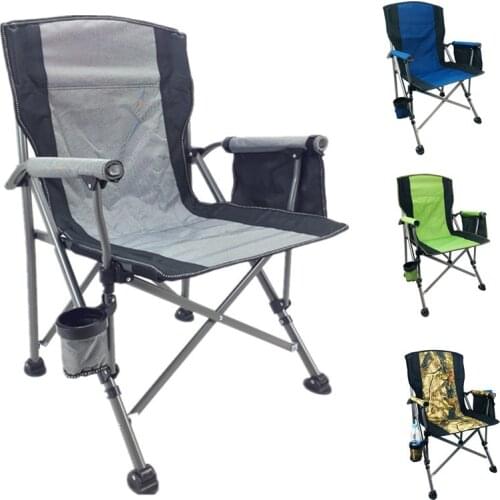 Outdoor Leisure Chair Folding Portable Large Armrest Beach Chair Camping Fishing Chair