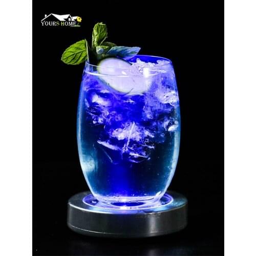 LED Bar Luminescent Bar Mat And Round 7 - Colored Cup Pad KTV Light Base Gravity Without Battery Barware