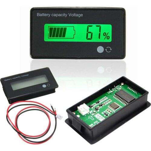 Battery Tester 12V/24V/36V/48V 8-70V LCD Acid Lead Lithium Battery Capacity Indicator Voltmeter Voltage Battery Testers Tools