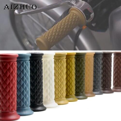 22MM 25MM Motorcycle Universal Vintage Rubber Motorbike Handlebar Thruster Handle Bar End Grips For Kawasaki 1500 A Classic 1500