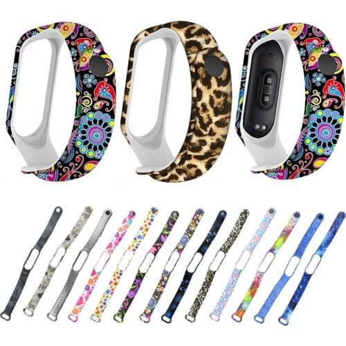 Waterproof Soft Silicone Starry Sky Floral Print Smart Watch Strap For Xiaomi Mi Band 4/5 ремешок для смарт часов