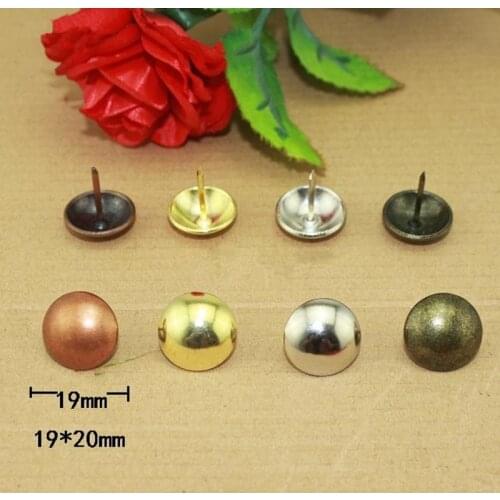 Iron Wooden Round Decorative Iron Nails Furniture Studs Sofa Chair Pins,Table Foot Glide Nail,Tack Nail,19*20mm,100Pcs
