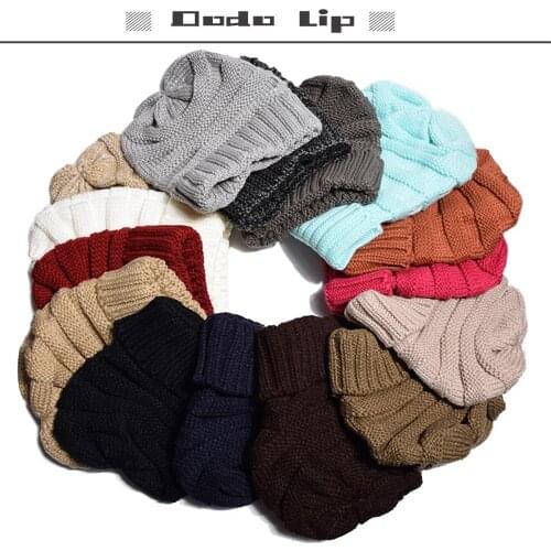 Winter Female Beanies Knitted Hat Cap Hat For Woman Warm Solid Color Floded Soft Trendy Hat Kpop Acrylic Outdoor Elegant Hat