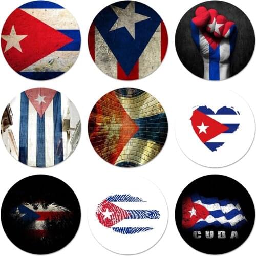 58mm Cuba Flag Icons Pins Badge Decoration Brooches Metal Badges For Backpack Decoration