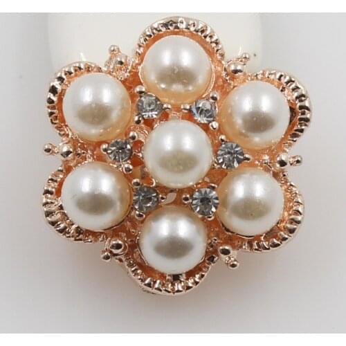 New 10PC Rouns Pearl Rhinestone crystal button decorative DIY belts bags shoes crafts wedding hair flower center scrapbooking