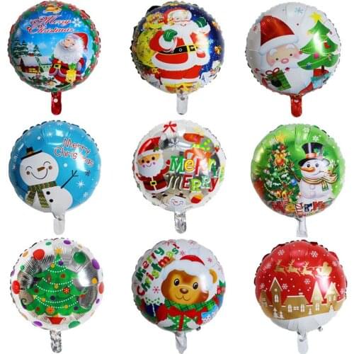 10pcs 18inch Merry Christmas Foil Helium Balloons Santa Clause Snowman Tree New Year Christmas Balloons Party Decoration Globos