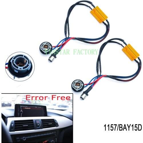 2Pcs X 50W 8ohm 1157 BAY15D Led Load Resistors LED Bulb Fast Hyper Flash for LED Signal Light Blink or LED License Plate Error