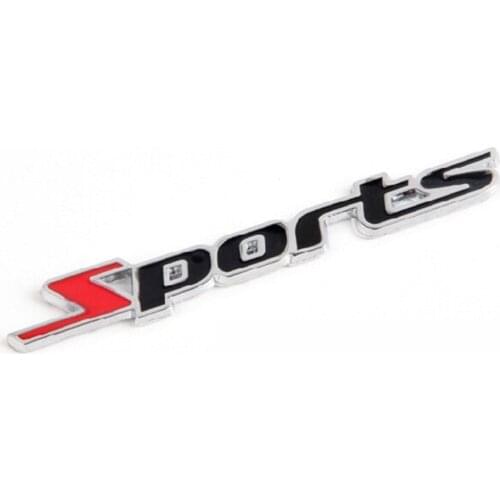 3D Word Sports Letter Chrome Metal Car Sticker Emblem Badge Decal Auto Decoration Sticker