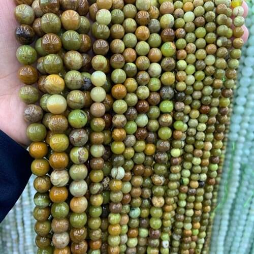 5.5-9mm Natural Green Africa Jades Beads 15'' Round DIY Loose Stone Beads For Jewelry Making Beads Women Bracelet Necklace Gift