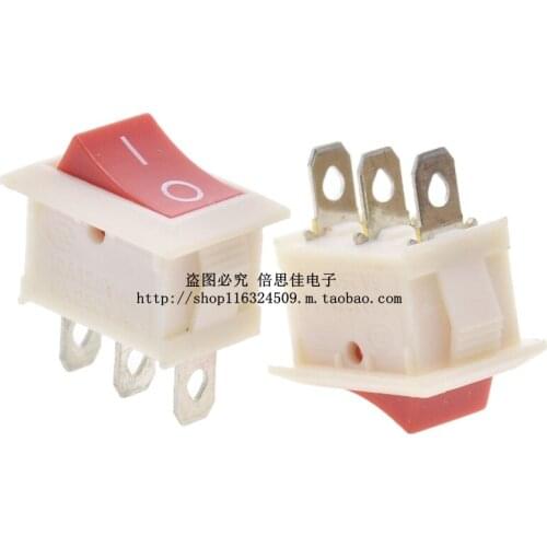 5PCS Ship type switch KCd1 3 pin 2 white red cover 6a250v diameter 21 * 15mm rocker switch