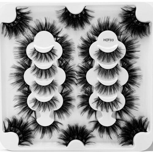 8D Fluffy Mink Lashes 20-25mm Lashes Dramatic Thick Volume Natural Eyelashes Make Up Eye Lashes 100% Cruelty Free Mink Eyelashes