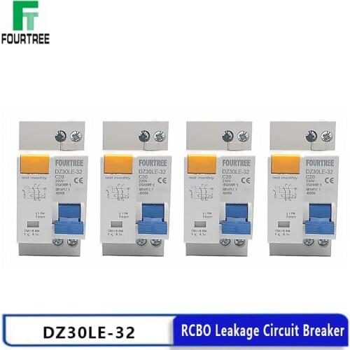 DZ30L DPNL 230V 1P+N Residual Current Circuit Breaker With Over&Short Current Leakage Protector RCBO MCB 6-32A Laser Printing