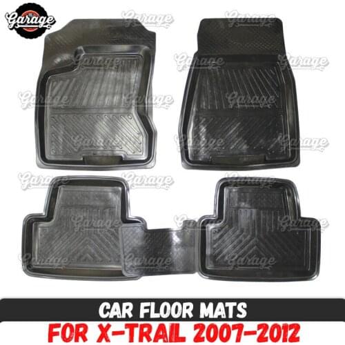 Car floor mats for case for Nissan X-Trail 2007-2012 rubber 1 set / 4 pcs or 2 pcs accessories protect of carpet decoration