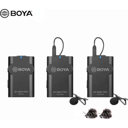 BOYA BY-WM4 Pro K2 Portable 2.4GDigital Wireless Microphone System for iPhone DSLR Camera Camcorder Smartphone PC Tablet