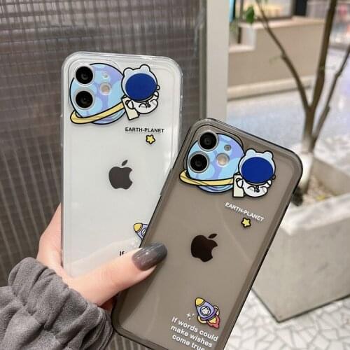 Phone Case For iPhone 11pro max 12mini pro max 7p/8plus X/Xs max XR Back Cover Phone shell Painted Soft Glue cartoon couple Cute