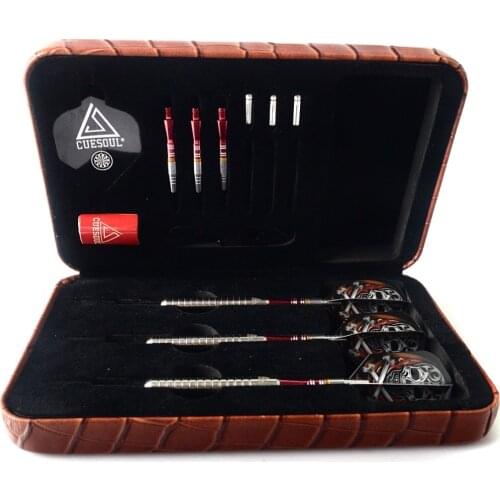 CUESOUL Tungsten Steel Tip Darts- Precise Barrels 24 Grams Tungsten With Skull Dart Flight and Tool