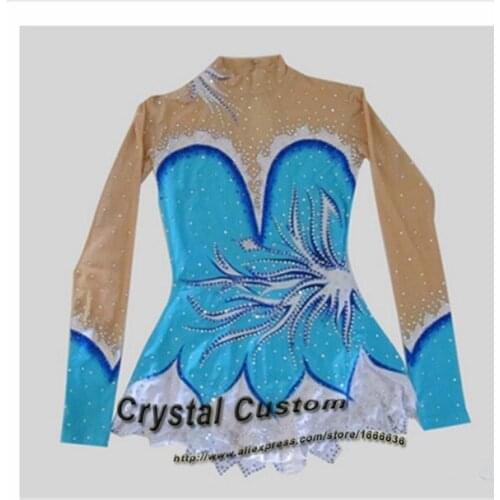 Crystal Custom Child Gymnastics Competition Dress Beautiful New Brand Vogue Figure Skating Dresses For Competition G2814