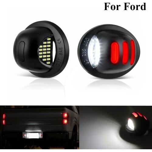For Ford F150 F-150 F-250 F-350 F-450 F 150 250 350 450 12V White Red 18 LED Number License Plate Light Auto Lamp 12V