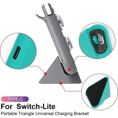 Fast Charger Dock Station Safe Triangle Charging Stand Holder with Type-C Port For Nintend Switch /Switch Lite Console Accessory