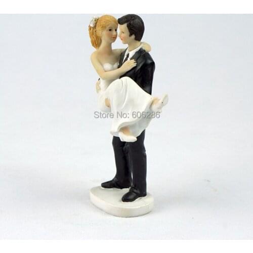 Wholesale 20 pcs/LOT Event Party Decoration Resin Bride and Groom Couple Figurine for Wedding Cake Topper