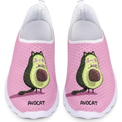 Summer Avocado couple Custom pattern Sneakers Women Trainers Air Mesh Sock Sneakers Ladies Casual Shoes Platform Shoes Basket
