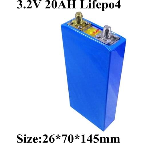 2pcs Lifepo4 3.2v 20Ah Lithium Battery 3C Rate for 12v 24v Energy Storage System EV Camper Caravan