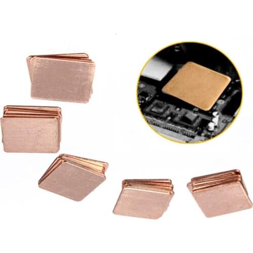 5pcs 15x15/20x20mm Copper Shim Heatsink thermal Pad Copper sheet for Laptop GPU CPU Chip computer 's component heat dissipation