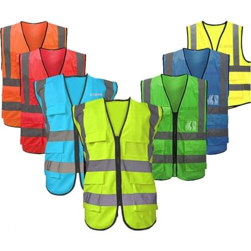 Multi-pocket Reflective Vest Riding Traffic Vest Safety Railway Coal Miners Uniform Vest Breathable Reflective Vest