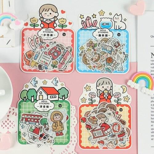 Cute cartoon sticker pack personality life and paper sticker creative hand account material package Kawaii personalized stickers