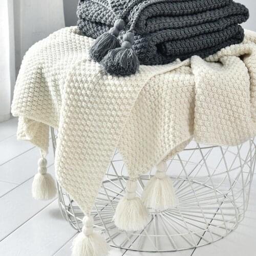 Nordic sofa blanket office nap shawl knitted wool blanket leisure air conditioning blanket bed